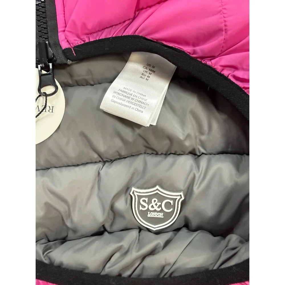 Sydney & Co Puffer Vest Dog Medium Pink New Reversible Quilted Jacket 0642
